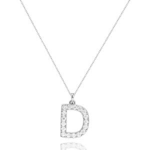 Hypoallergenic Initial Charm Necklace with Cubic Zirconia – Unique & Meaningful